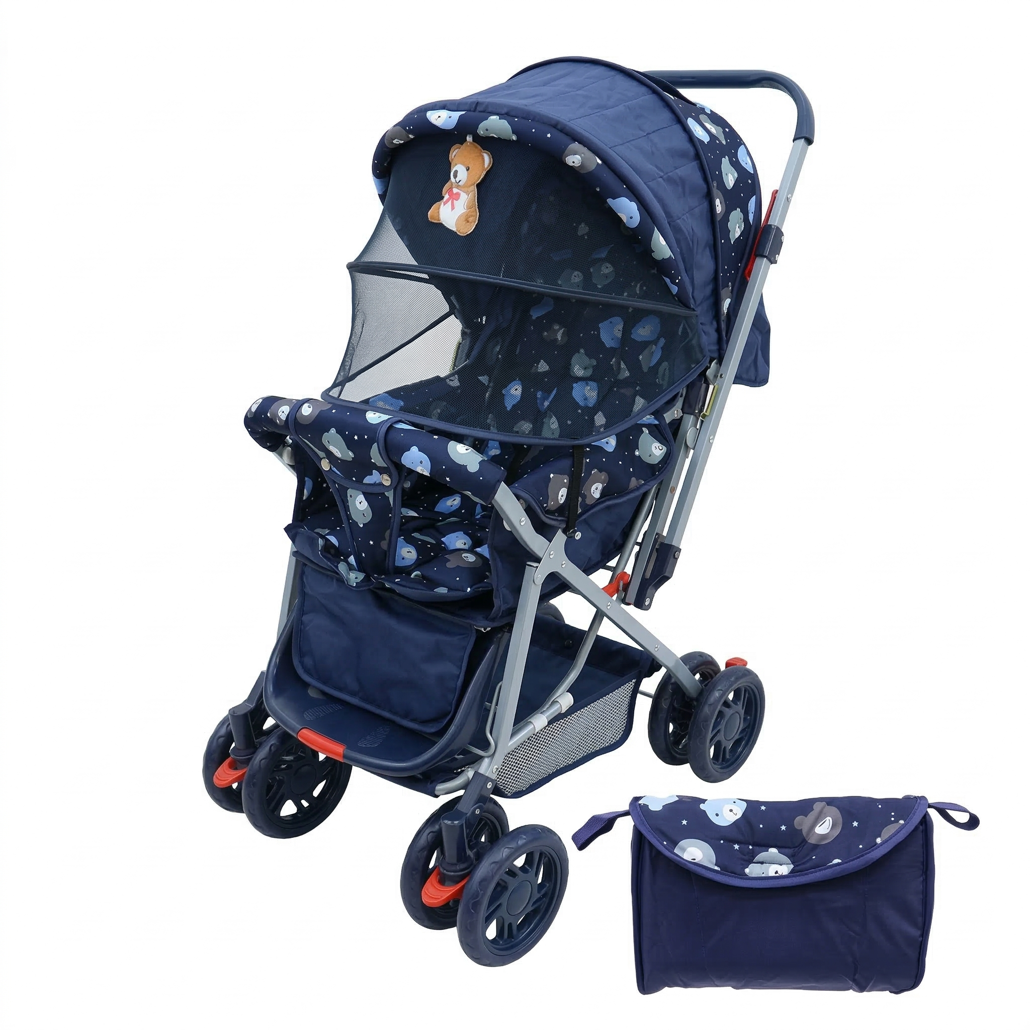Coche Bebesitos Deluxe® - Azul Estampado